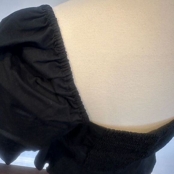 GAP Black Sweetheart Button-Front Peplum Cotton Top Size Large - Picture 5 of 8